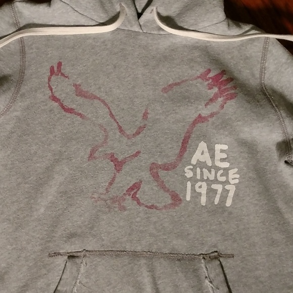 American Eagle Pullover Hoodie S/P Gray - Picture 4 of 5